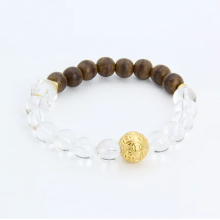Enhancing Energy --White crystal Agarwood Charm bracelet