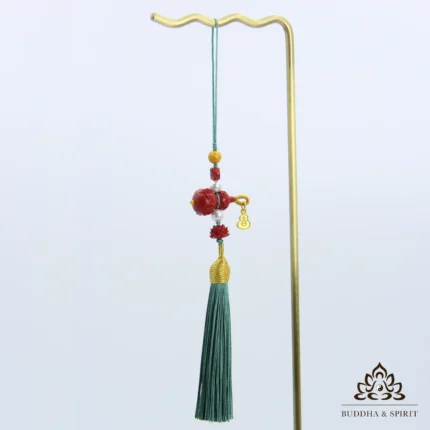 Feng Shui Wealth Wu Lou Pendant Natural Cinnabar Gourd